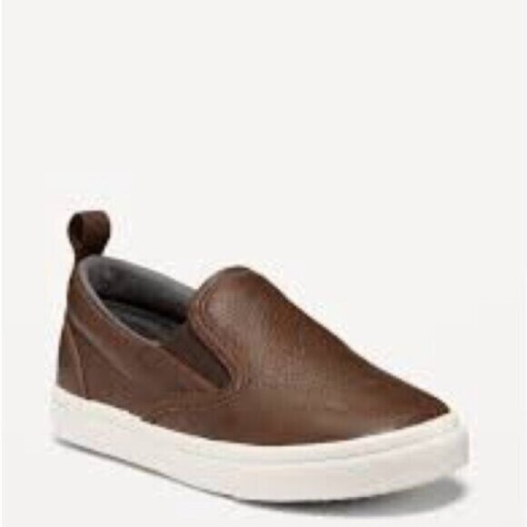 Old Navy Other - Old Navy Toddler Boys Brown Faux Leather Slip-Ons Casual Loafers 12